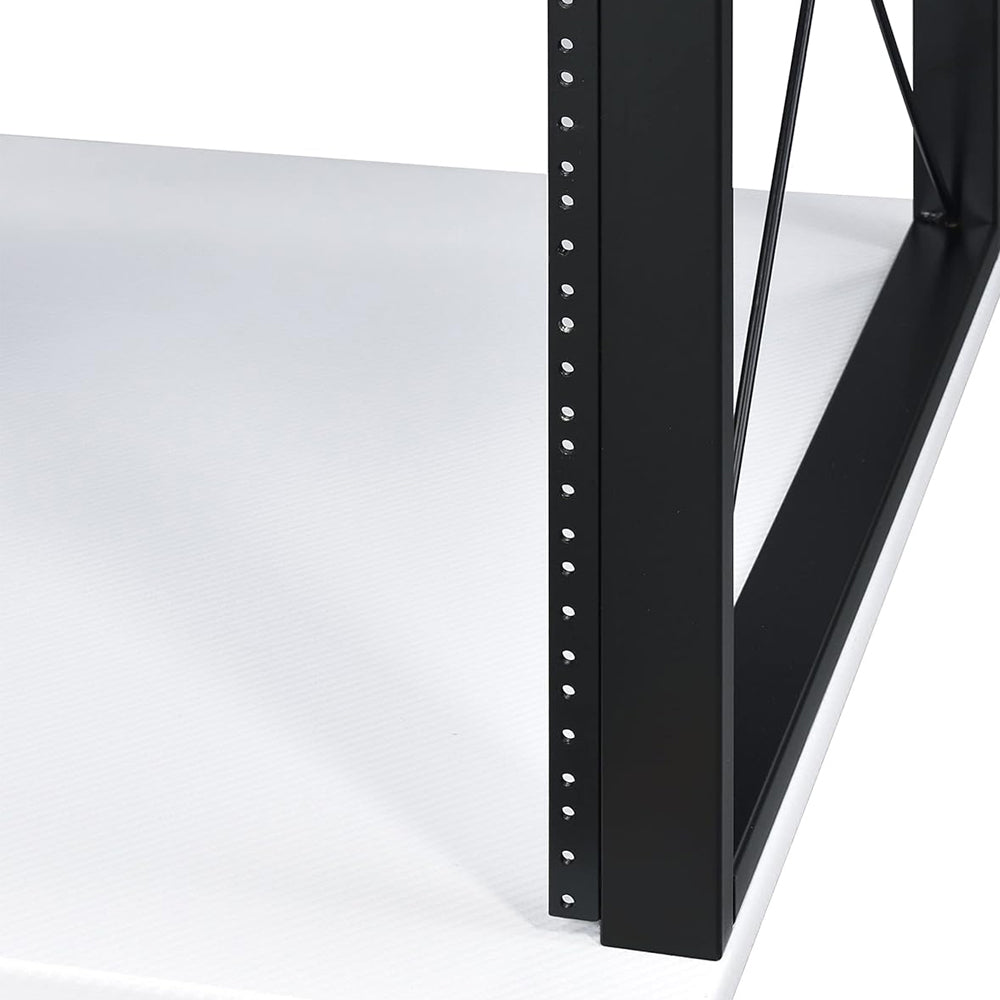 Music Desk, Included Wheels, Multiple Functional & Storage Spaces, in White and Black Finish
