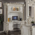 Baroque Bone White Computer Desk with Hutch - Scrolled Legs and Floral Moldings Acme Furniture