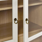 Modern Farmhouse 71 Inch Tall Arched Storage Display Cabinet in Black Oak