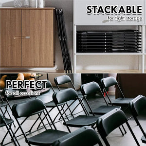 Set of 10 Pack Plastic Folding Chair, Indoor Outdoor Portable Stackable Commercial Seat with Steel Frame Shopmurai