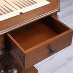 Luxury Handcrafted Wood Chess Table with Storage Drawer – Elegant Carved Pedestal Game Table Acme Furniture