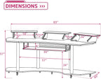 Music Recording Studio Desk in Black Oak