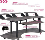 Music Recording Studio Desk in Black Oak