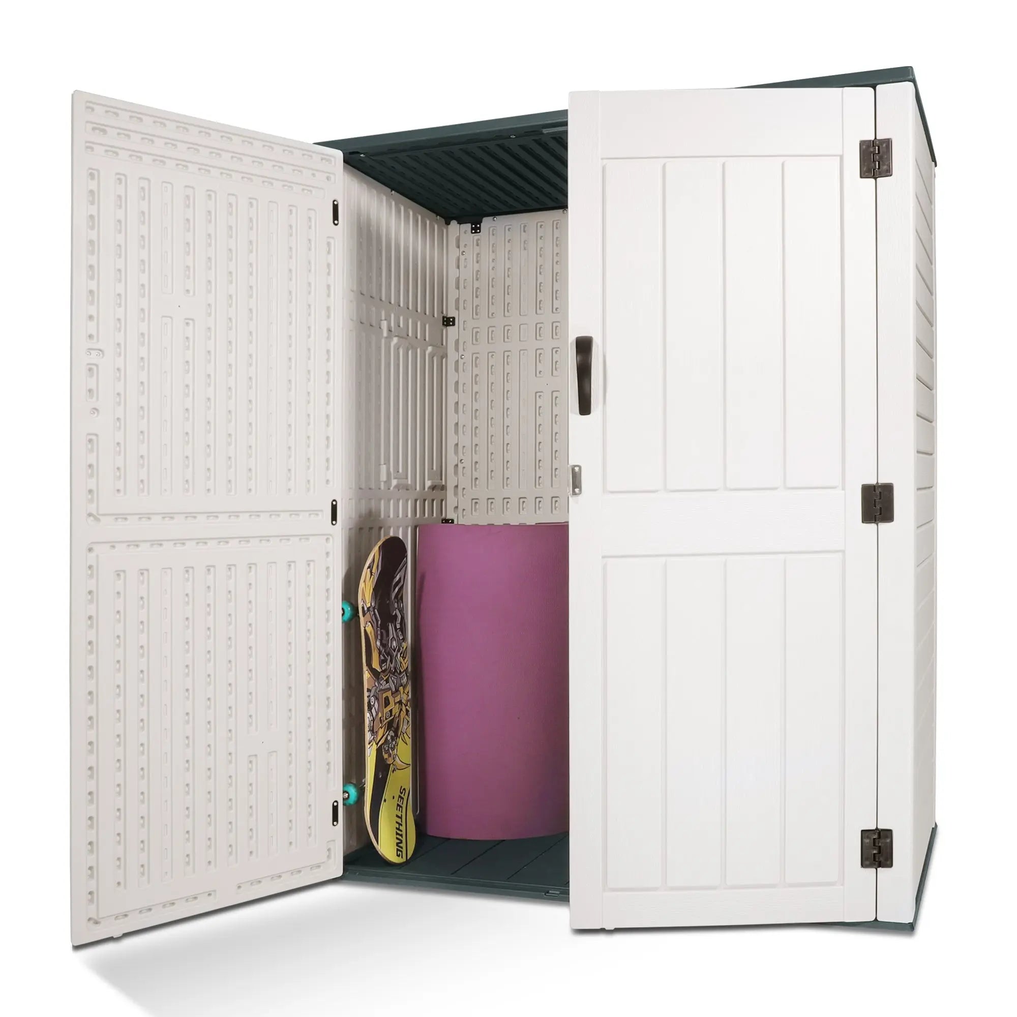52 Cu.Ft Outdoor Storage Shed Resin Patio Garden Shed w/ Lockable Door Shopmurai