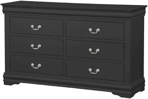 Louis Philippe III 6-Drawer Dresser, Classic Wooden Bedroom Storage Acme Furniture
