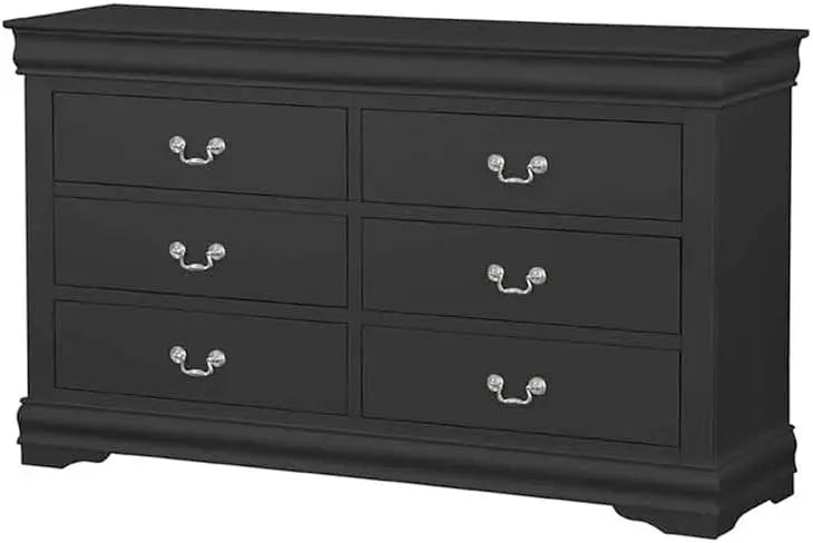 Louis Philippe III 6-Drawer Dresser, Classic Wooden Bedroom Storage Acme Furniture