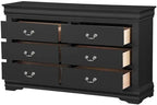 Louis Philippe III 6-Drawer Dresser, Classic Wooden Bedroom Storage Acme Furniture