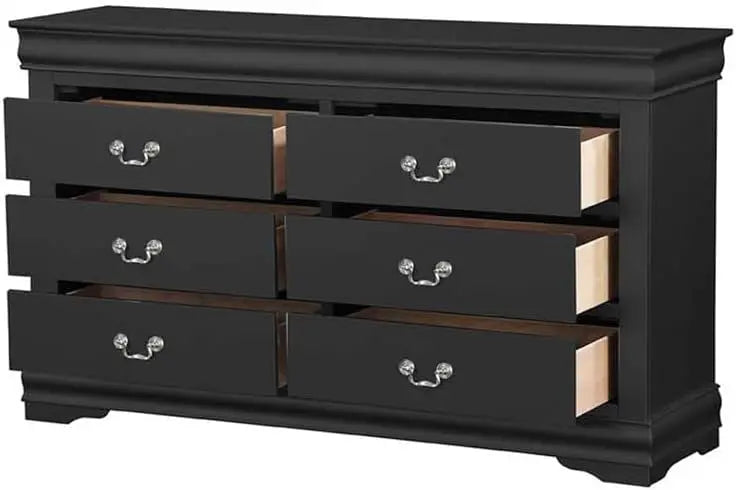 Louis Philippe III 6-Drawer Dresser, Classic Wooden Bedroom Storage Acme Furniture