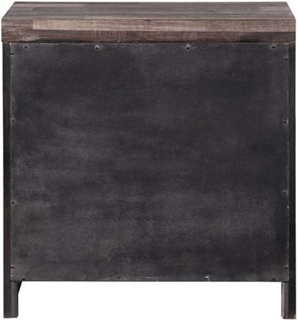 Juniper Modern Composite Wood 2-Drawer Bedroom Nightstand in Dark Cherry