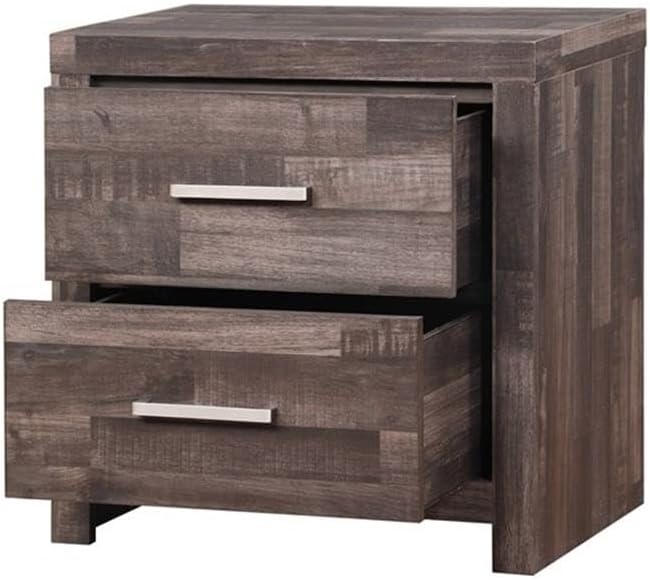 Juniper Modern Composite Wood 2-Drawer Bedroom Nightstand in Dark Cherry