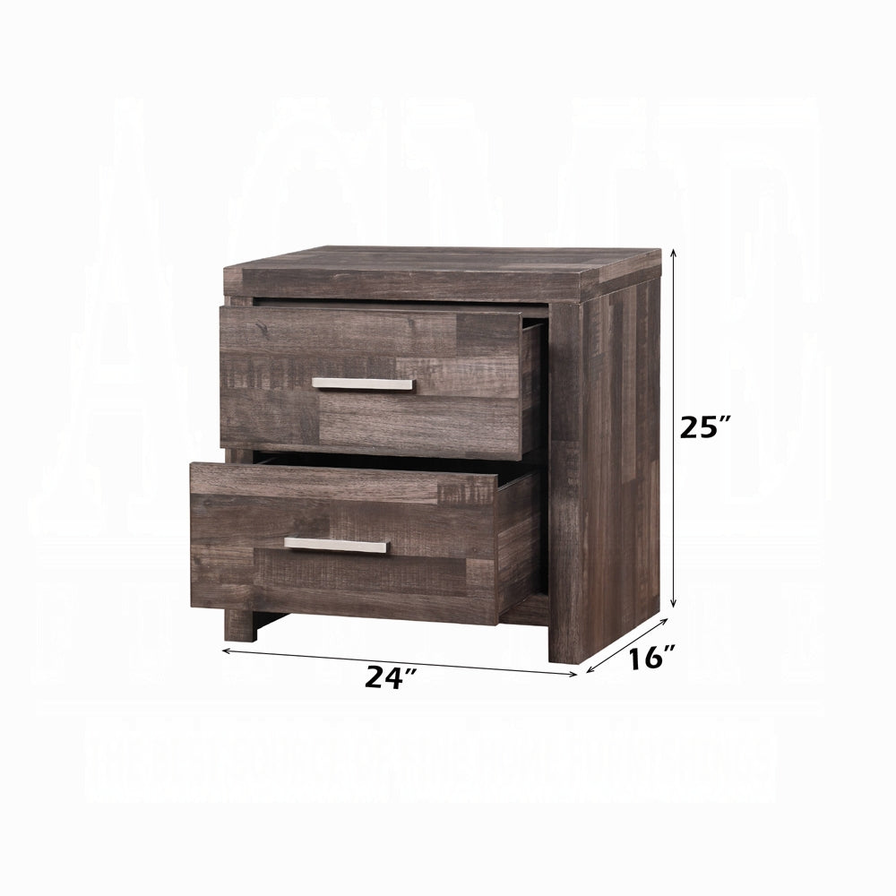 Juniper Modern Composite Wood 2-Drawer Bedroom Nightstand in Dark Cherry