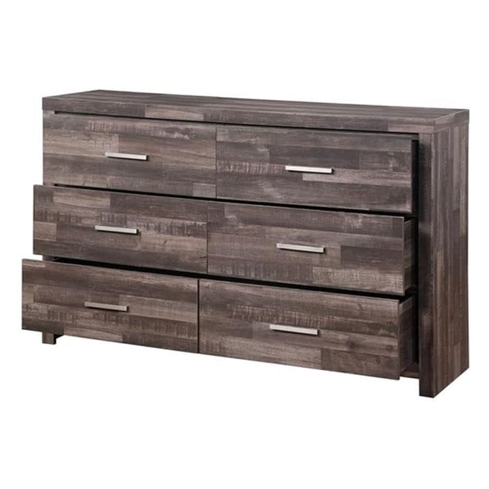 Juniper Modern Composite Wood 6-Drawer Bedroom Dresser in Dark Cherry