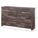 Juniper Modern Composite Wood 6-Drawer Bedroom Dresser in Dark Cherry