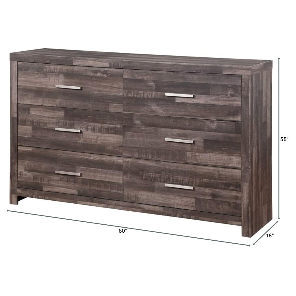 Juniper Modern Composite Wood 6-Drawer Bedroom Dresser in Dark Cherry