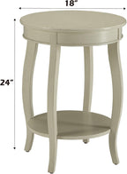 Alysa Accent Table with Drawer and Shelf, Round Side Table for Living Room