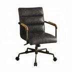 Harith Genuine Leather Swivel Office Chair in Antique Ebony, Executive Adjustable Chair with Casters Acme Furniture
