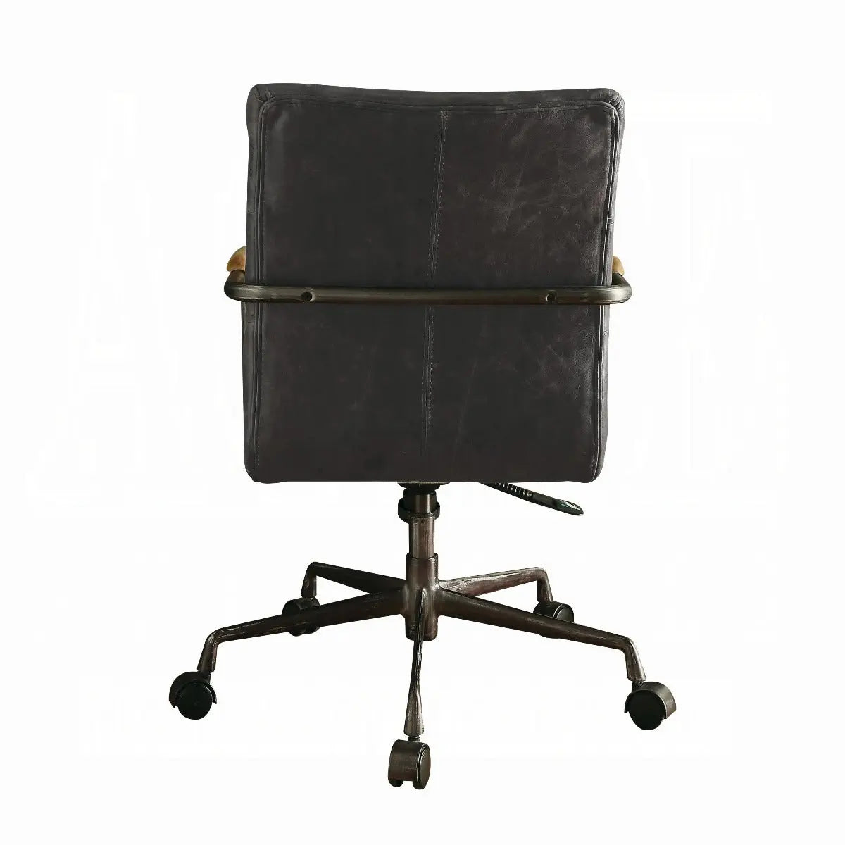 Harith Genuine Leather Swivel Office Chair in Antique Ebony, Executive Adjustable Chair with Casters Acme Furniture