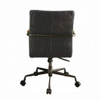Harith Genuine Leather Swivel Office Chair in Antique Ebony, Executive Adjustable Chair with Casters Acme Furniture