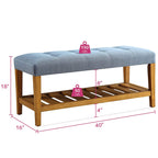 Entryway Shoe Bench Storage Upholstered Bench with Bottom Shelf for Hallway Living Room Bedroom