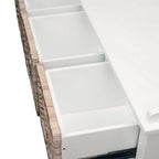 Flavius 3-Drawer Wooden Storage Bench in White with Rattan Baskets, Rectangular Entryway Bench Acme Furniture