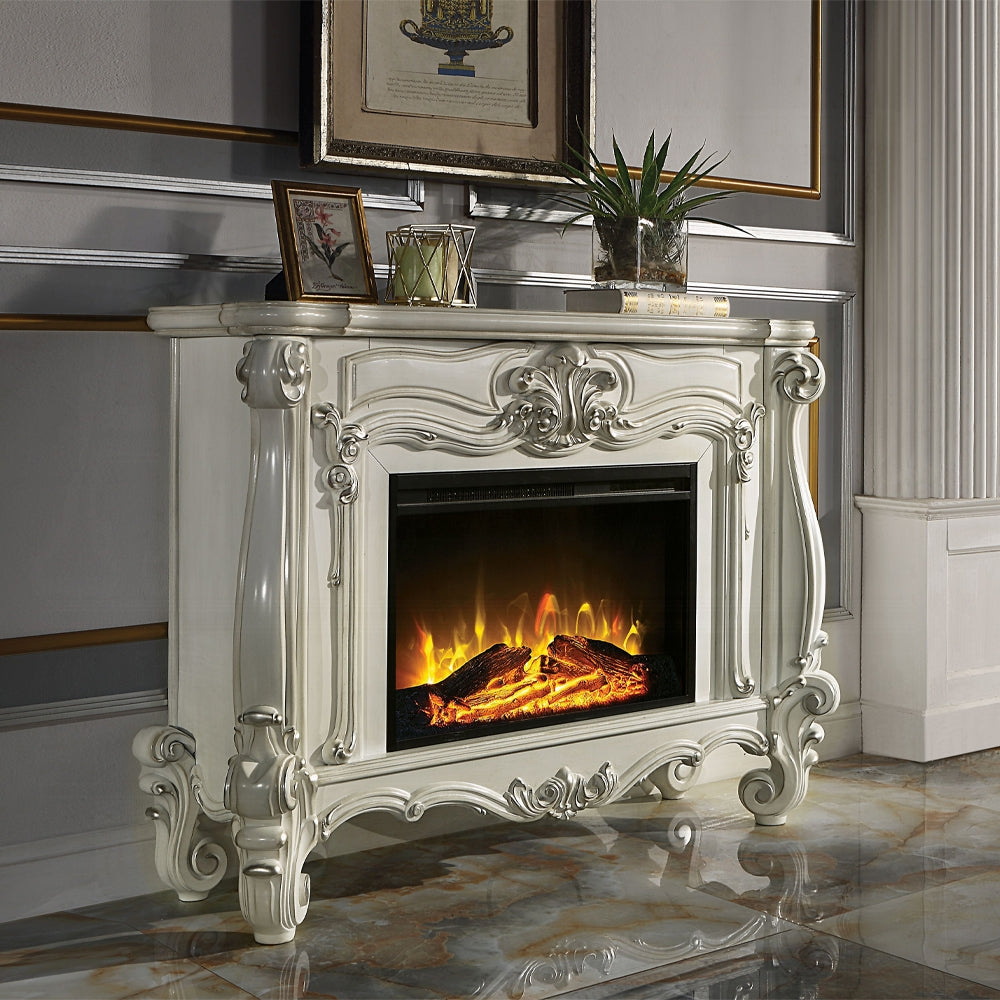 Versailles Rectangular Carving Wooden Frame Electric Fireplace