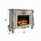 Versailles Rectangular Carving Wooden Frame Electric Fireplace