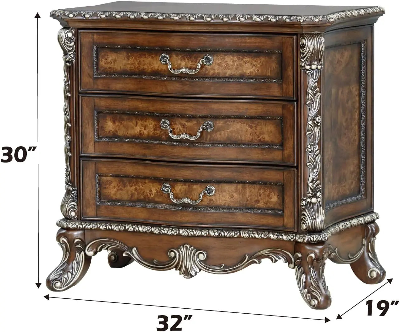 Devany 3-Drawer Nightstand in Cherry Acme Furniture