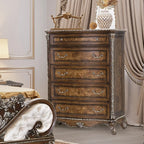 Devany 5-Drawer Transitional Wood & Resin Chest in Rich Cherry Acme Furniture