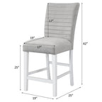 Set of 2 Counter Height Chair, Gray and White