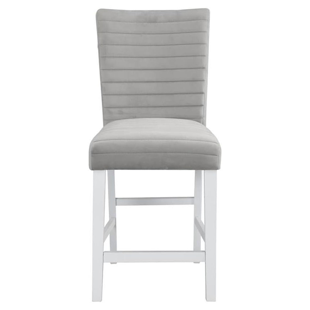Set of 2 Counter Height Chair, Gray and White