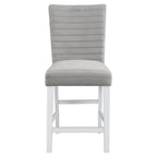 Set of 2 Counter Height Chair, Gray and White
