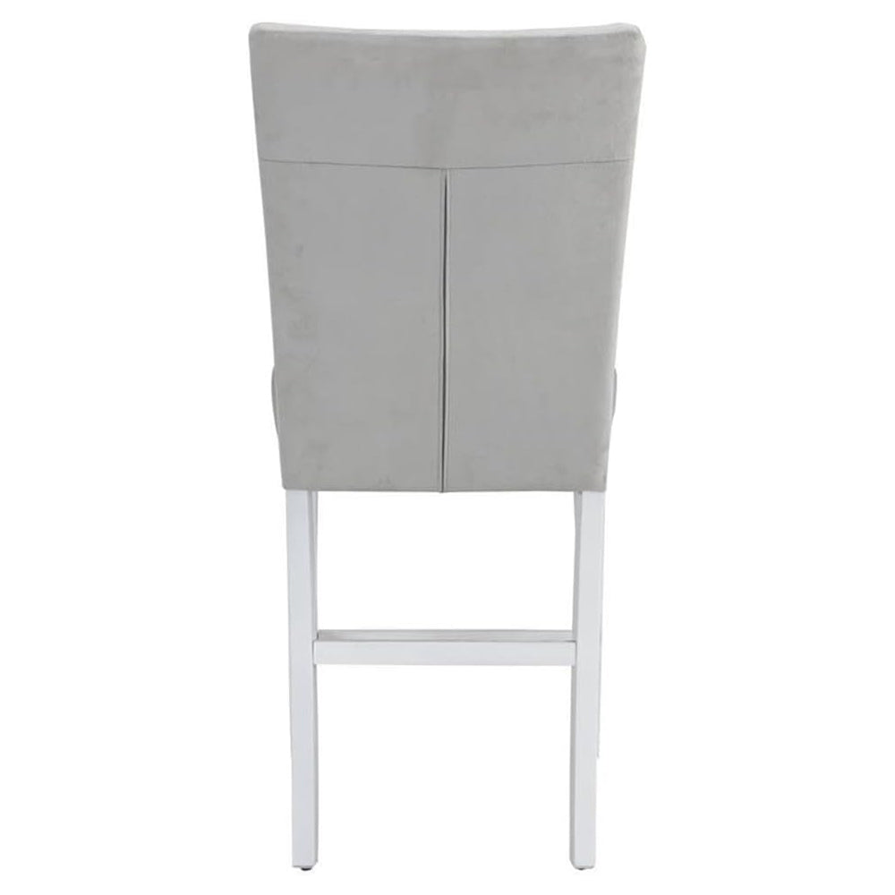 Set of 2 Counter Height Chair, Gray and White