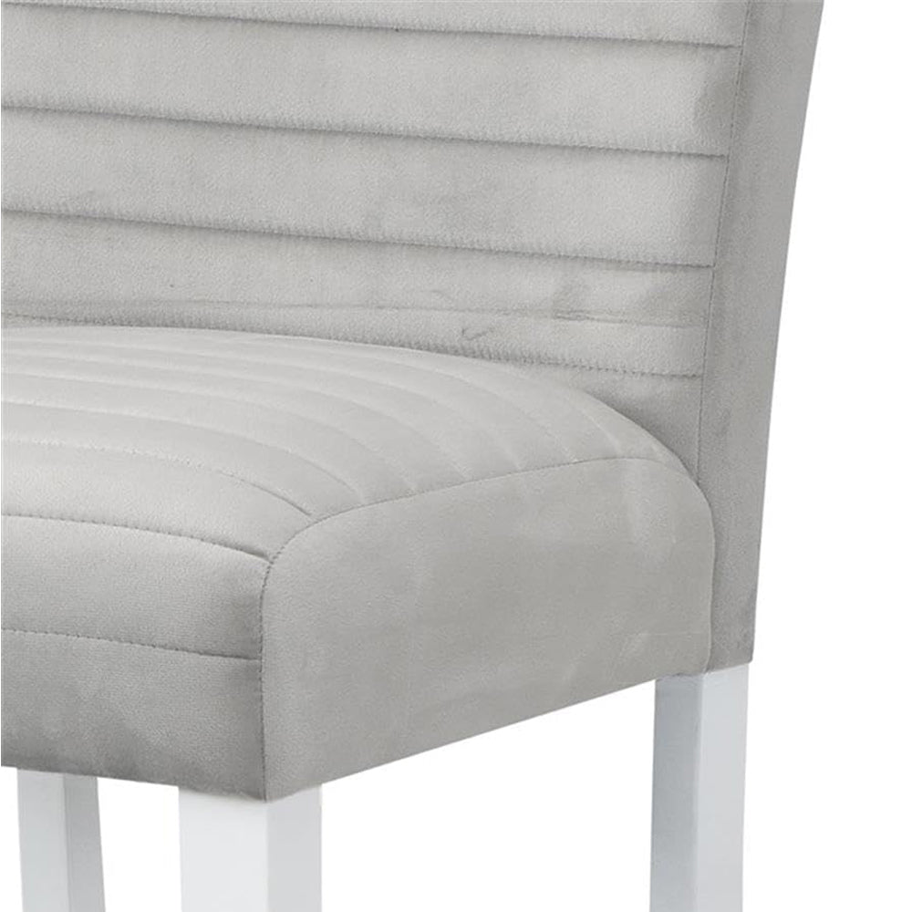 Set of 2 Counter Height Chair, Gray and White