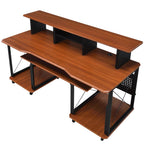 Music Desk, Included Wheels, Multiple Functional & Storage Spaces, in White Finish