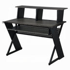 Rectangular Music Desk Table with Earphone Rack Black