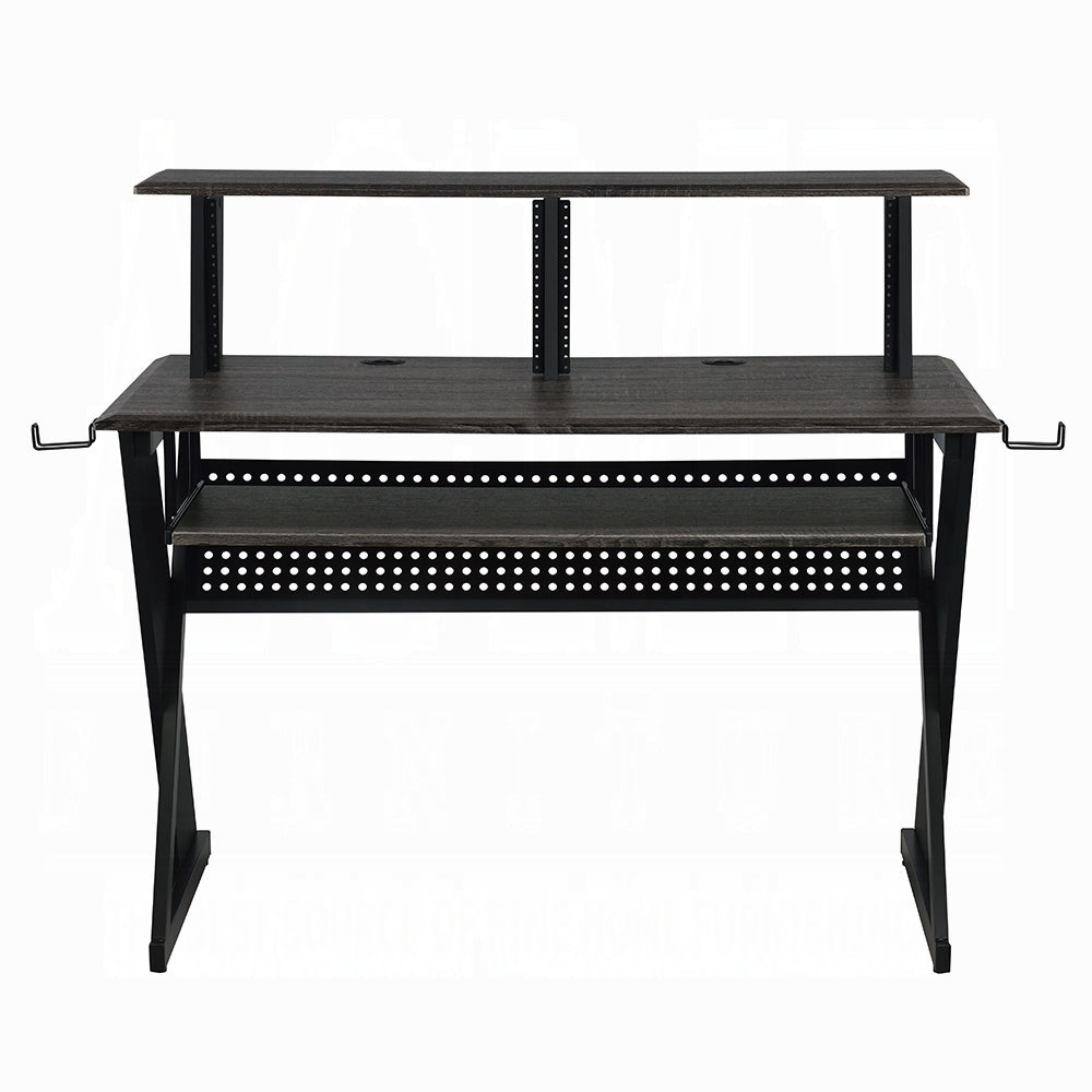 Rectangular Music Desk Table with Earphone Rack Black