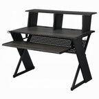 Rectangular Music Desk Table with Earphone Rack Black