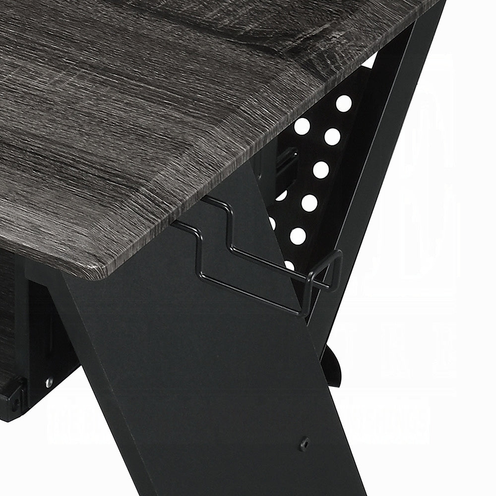 Rectangular Music Desk Table with Earphone Rack Black