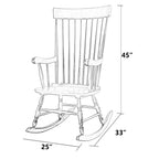 Wooden Rocking Chair with Spindle Back and Recessed Armrest in Black