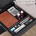 3-Drawer Mobile File Cabinets Rolling Metal Filing Cabinet for Legal & Letter File Anti-tilt Design with Lock Under Desk Office Drawers