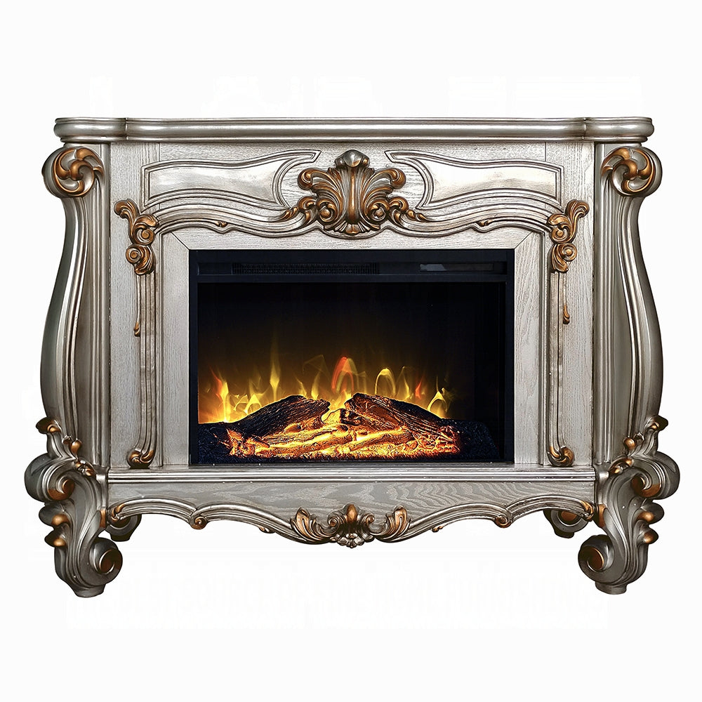 Versailles Rectangular Carving Wooden Frame Electric Fireplace