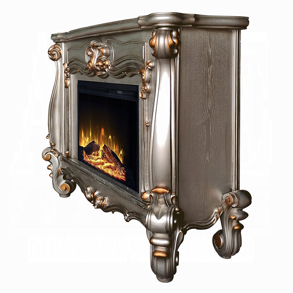 Versailles Rectangular Carving Wooden Frame Electric Fireplace