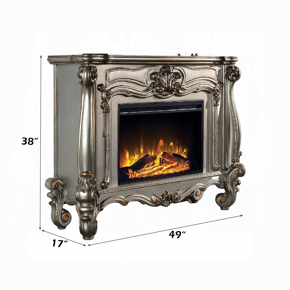 Versailles Rectangular Carving Wooden Frame Electric Fireplace