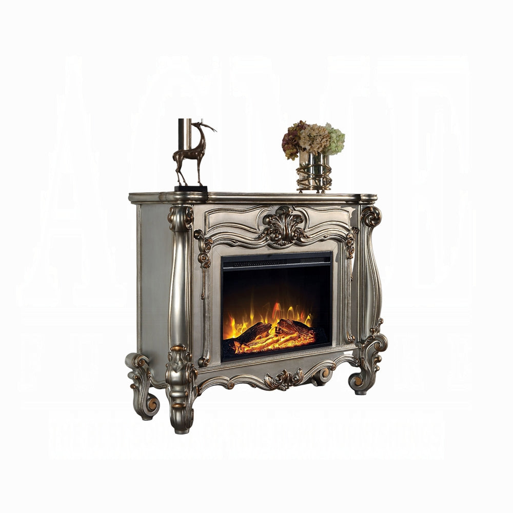 Versailles Rectangular Carving Wooden Frame Electric Fireplace