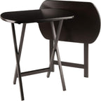 Set of 2 Foldable Snack Tables, Oversized, for Living Room, 25", No Assembly