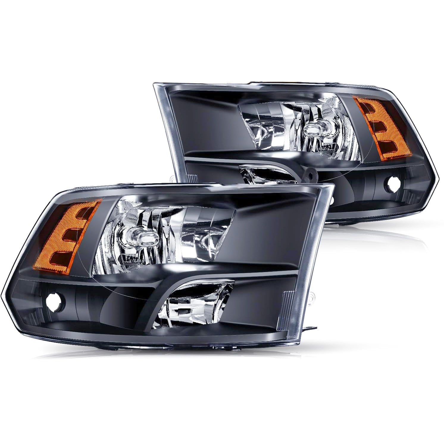 Dodge Ram 1500 2500 3500 Pickup Quad Headlamp Assembly Replacement Headlight 2009 2010 2011 2012 2013 2014 2015 2016 2017 2018