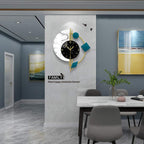Large Wall Clocks Battery Operated Silent Non-Ticking Modern Clock for Living Room Bedroom Office Kitchen Home Decor Metal Glass Wall Decoration for Indoor House, 19 * 22in