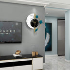 Large Wall Clocks Battery Operated Silent Non-Ticking Modern Clock for Living Room Bedroom Office Kitchen Home Decor Metal Glass Wall Decoration for Indoor House, 19 * 22in