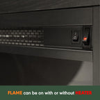 70 Inch TV Stand with Fireplace, Americano