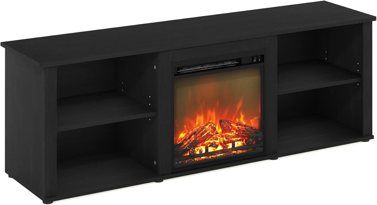 70 Inch TV Stand with Fireplace, Americano